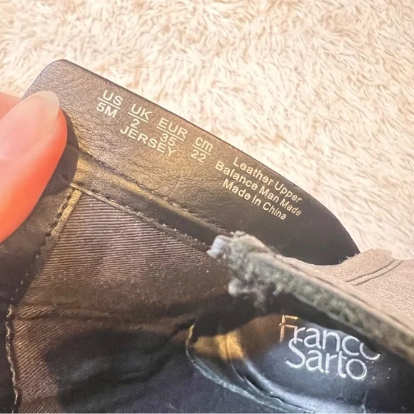 Franco Sarto black leather chunky buckle lug sole Jersey boots - Picture 8 of 9